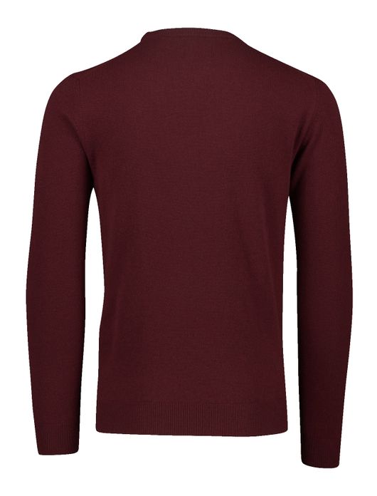 trui Gant rood effen lamswol ronde hals