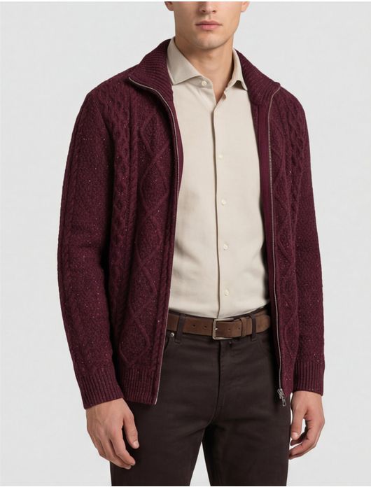 Gant vest rood boredeaux gebreid