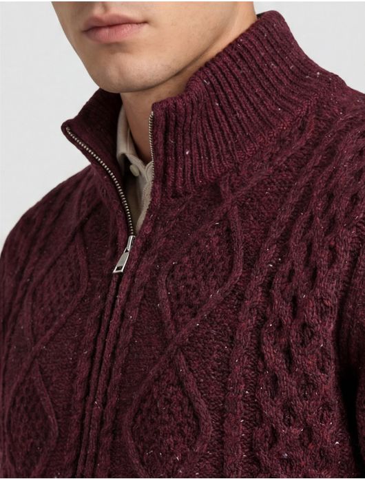 Gant vest rood boredeaux gebreid