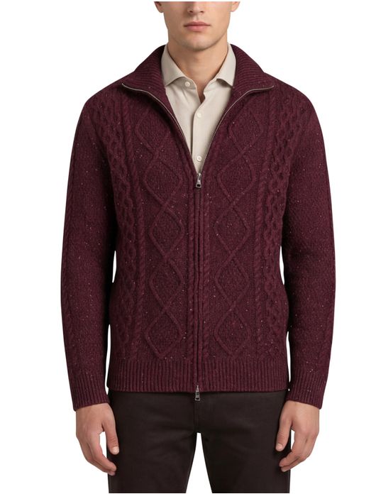 Gant vest rood boredeaux gebreid