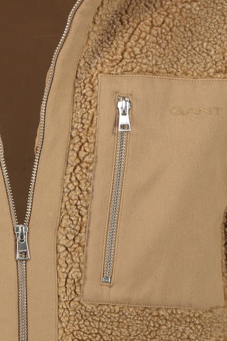 Gant outdoor vest Heece beige fleece normale fit