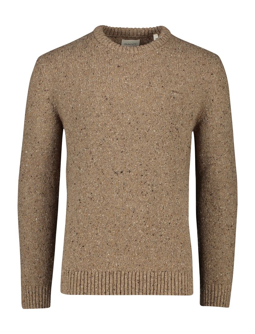 Gant trui bruin gebreid gemeleerd