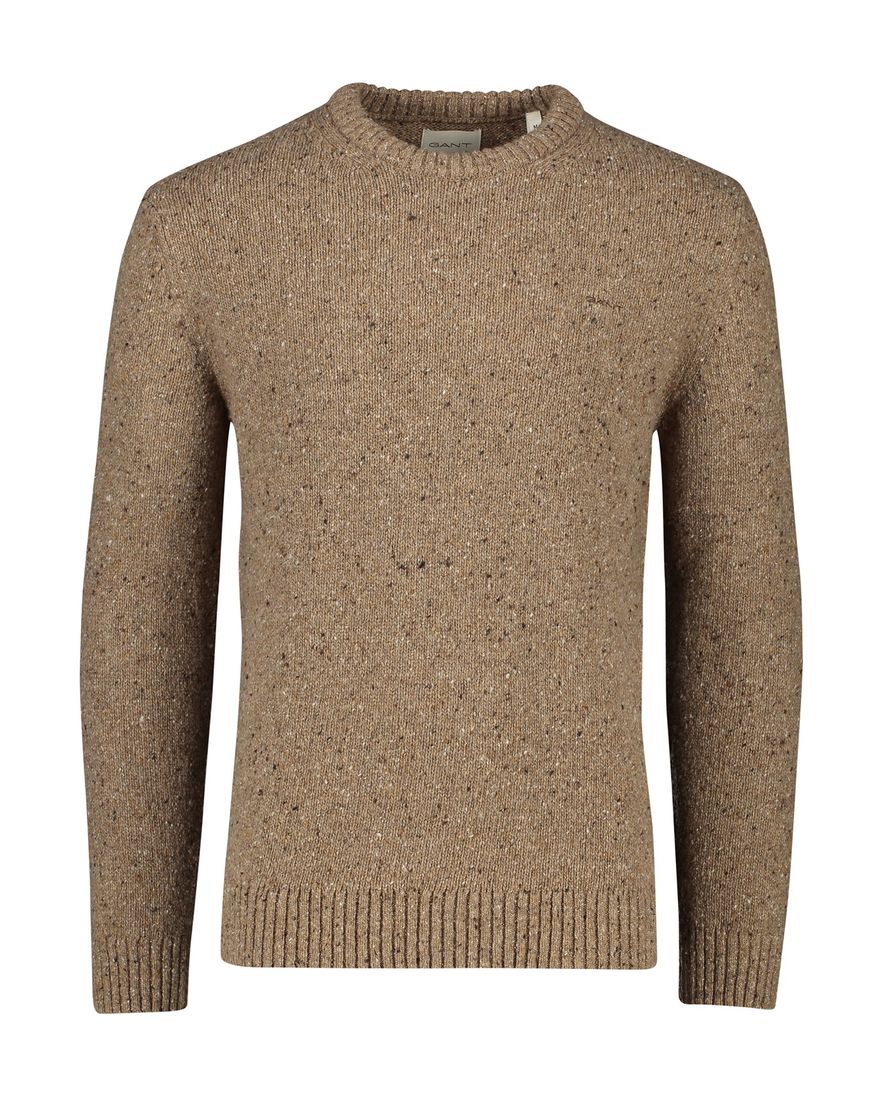 Gant trui bruin gebreid ronde hals