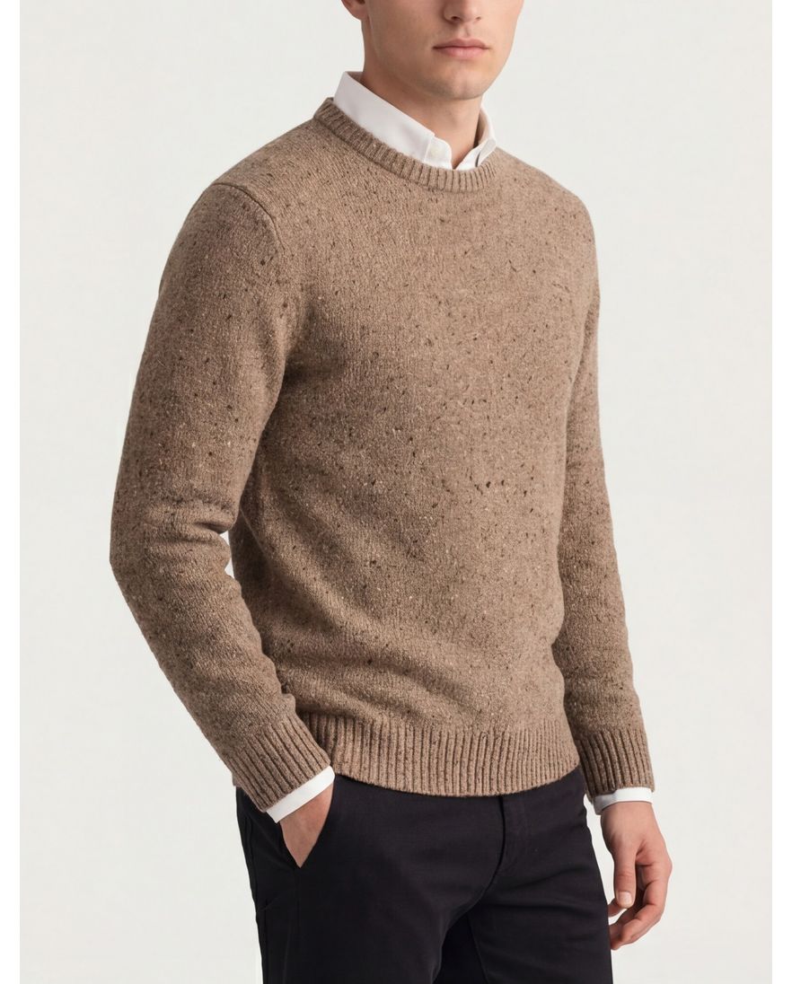 Gant trui bruin gebreid ronde hals
