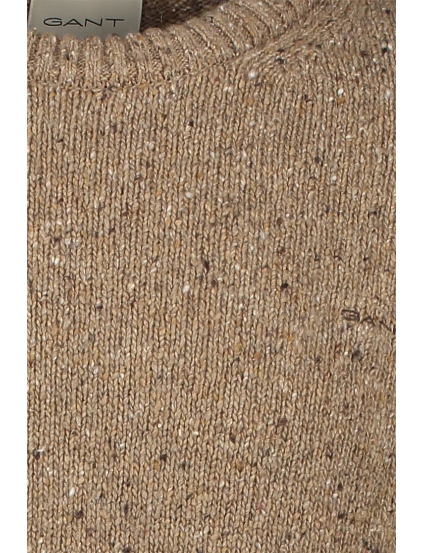 Gant trui bruin gebreid gemeleerd