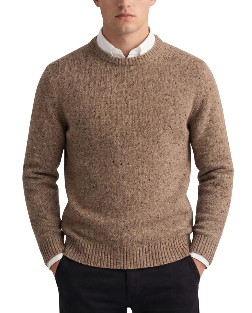 Gant trui bruin gebreid ronde hals