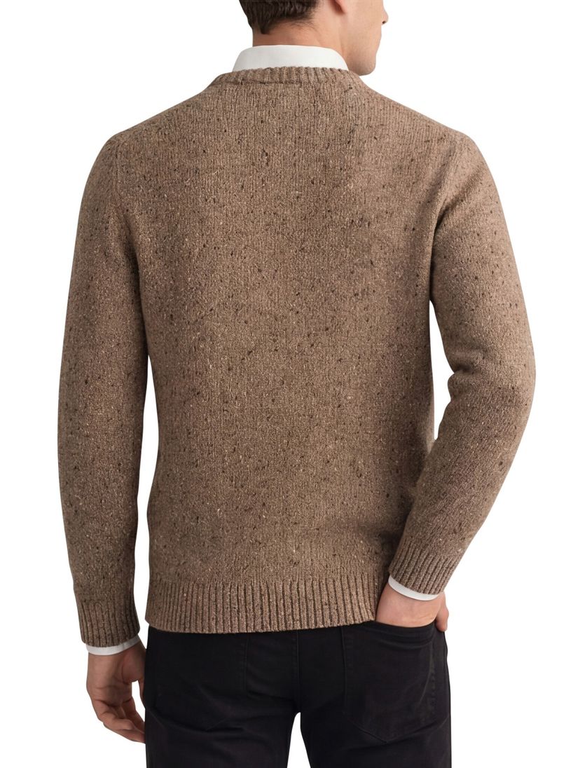 Gant trui bruin gebreid gemeleerd