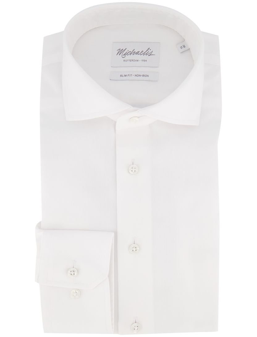 Slim Fit Michaelis overhemd wit strijkvrij