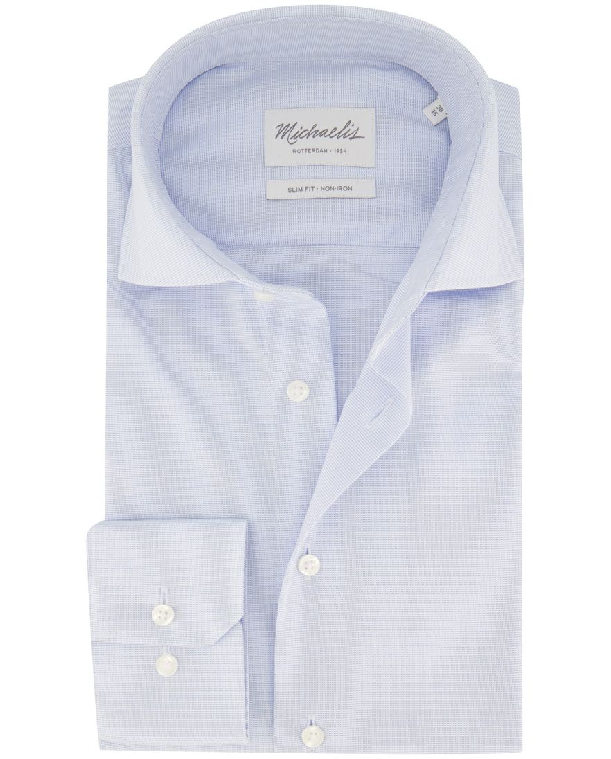 Overhemd Michaelis Slim Fit lichtblauw geprint