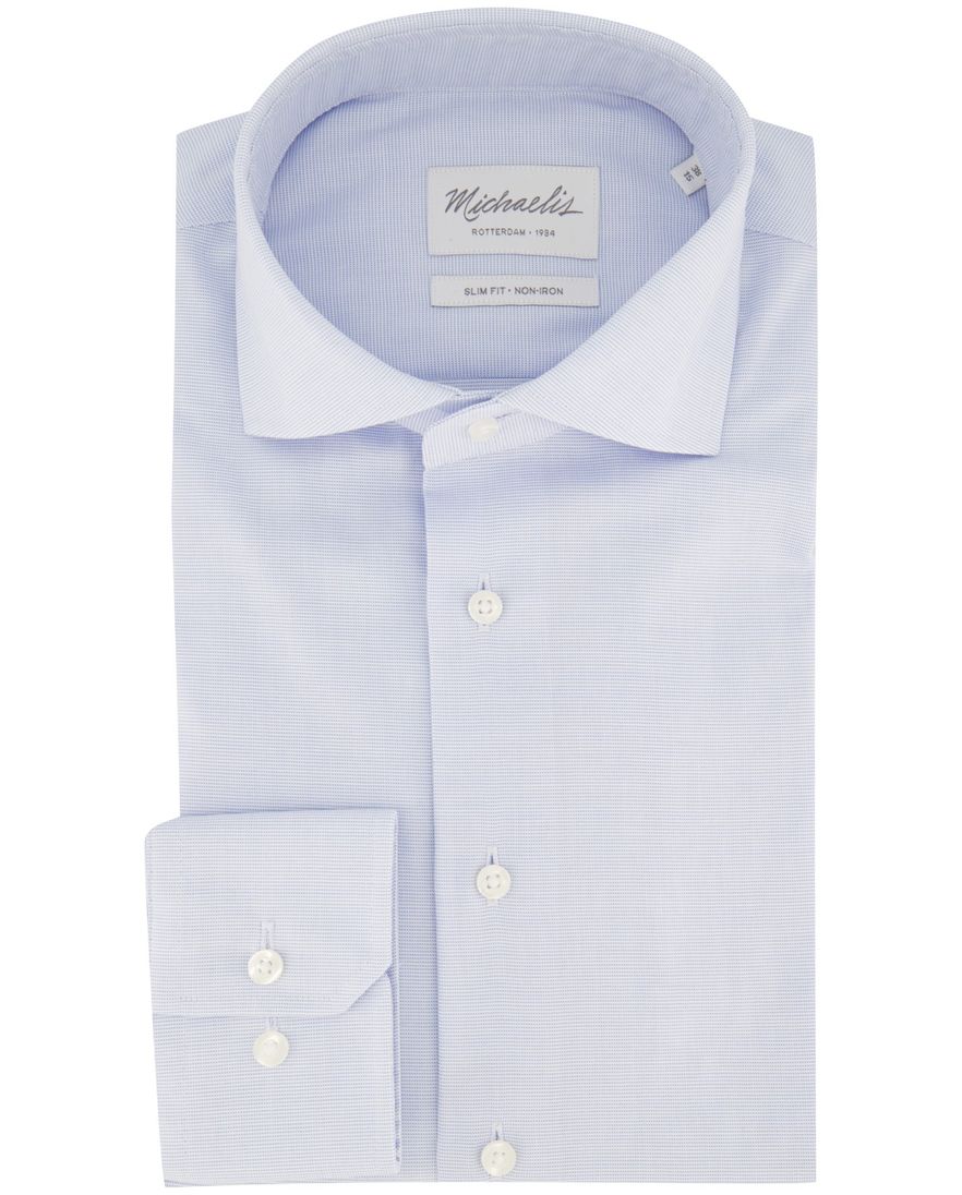 Overhemd Michaelis Slim Fit lichtblauw geprint