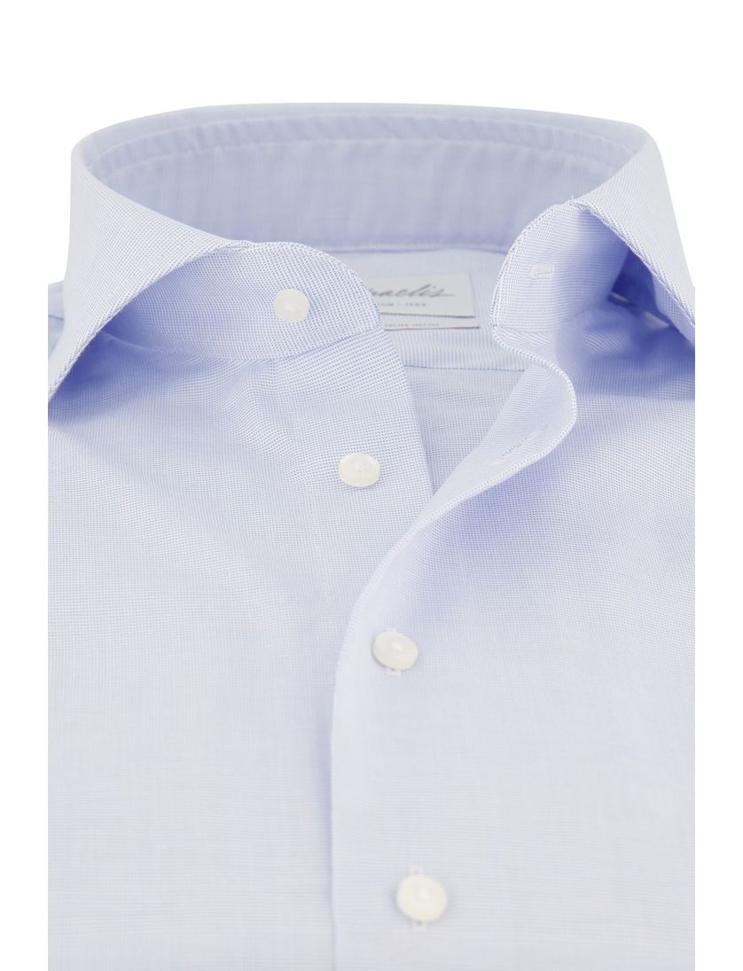 Michaelis business overhemd Slim Fit lichtblauw geprint strijkvrij