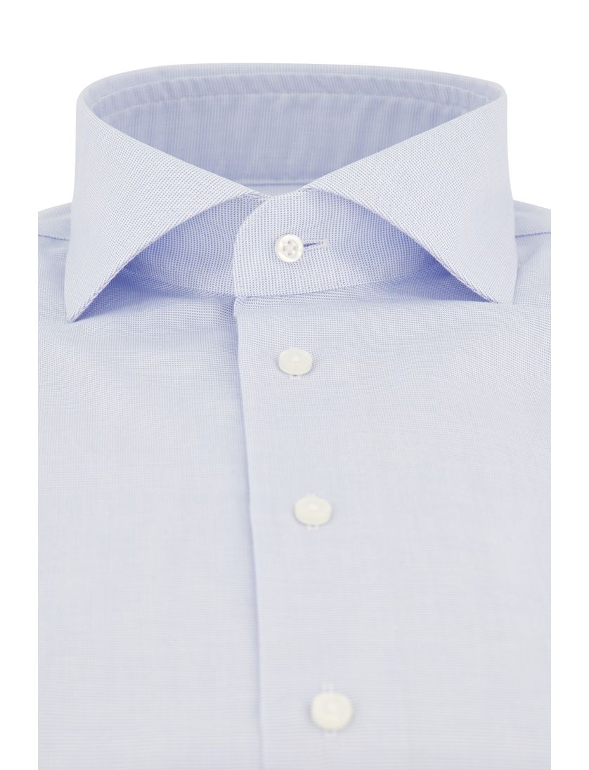 Michaelis business overhemd Slim Fit lichtblauw geprint strijkvrij