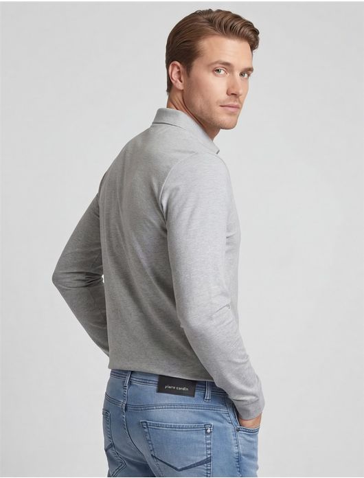 polo Pado Hugo Boss grijs gemêleerd katoen normale fit