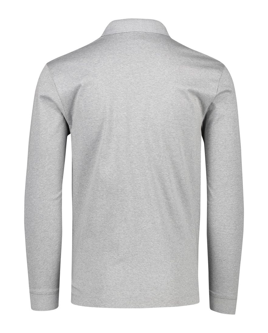 Boss Black polo Pado normale fit grijs gemêleerd