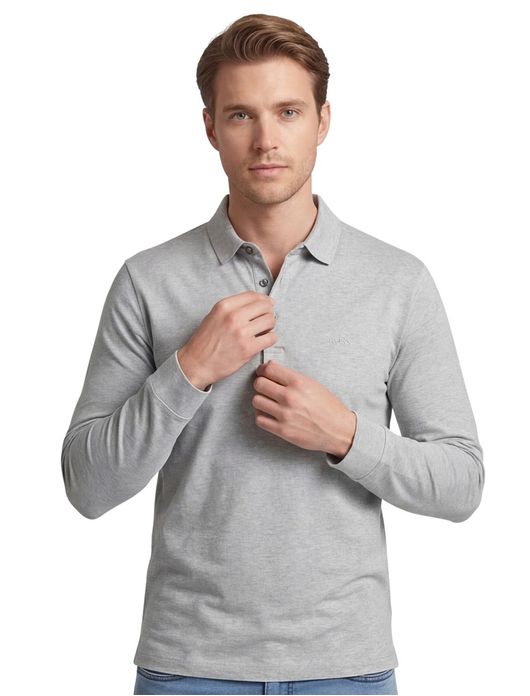 polo Pado Hugo Boss grijs gemêleerd katoen normale fit