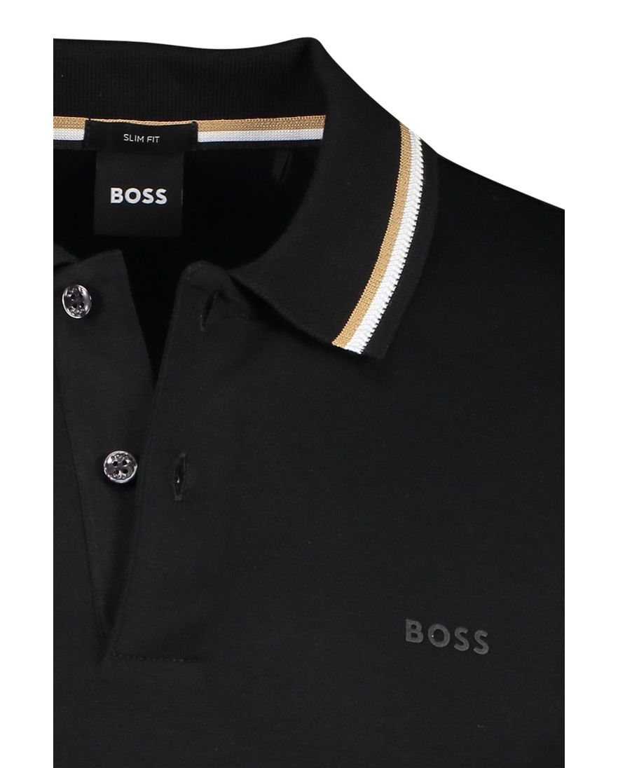 Boss Black Penrose polo effen zwart slim fit katoen