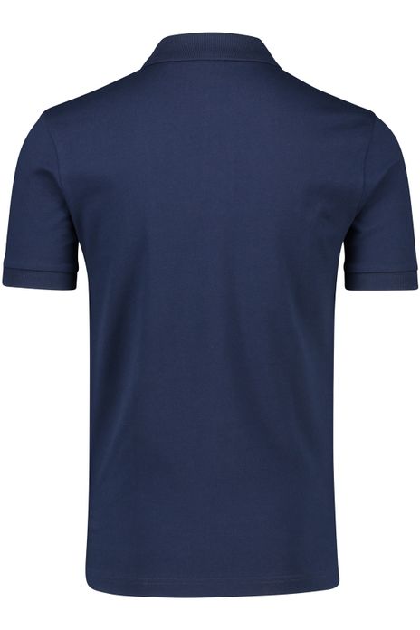 BOSS polo donkerblauw effen slim fit katoen