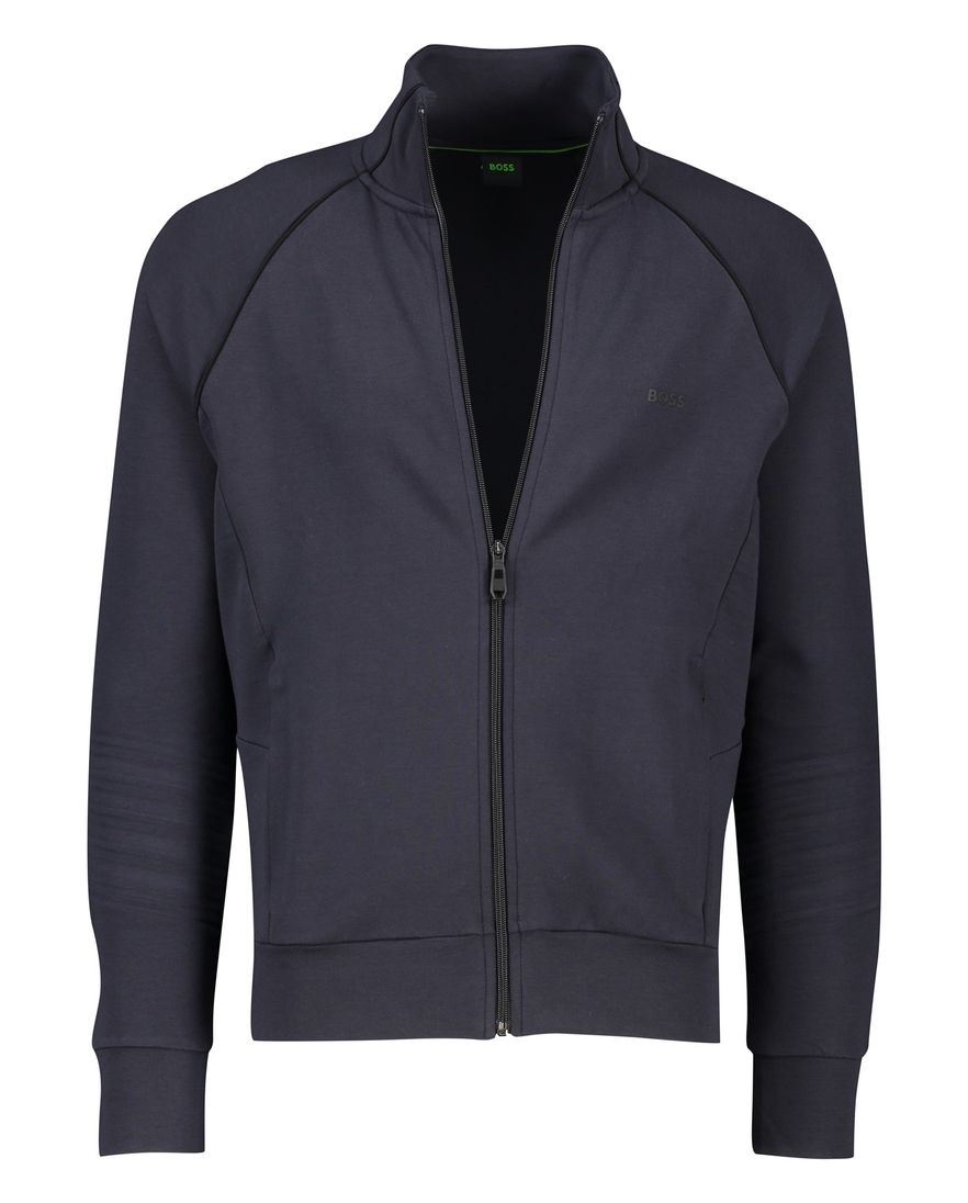 Boss Green Skaz vest effen donkerblauw katoen