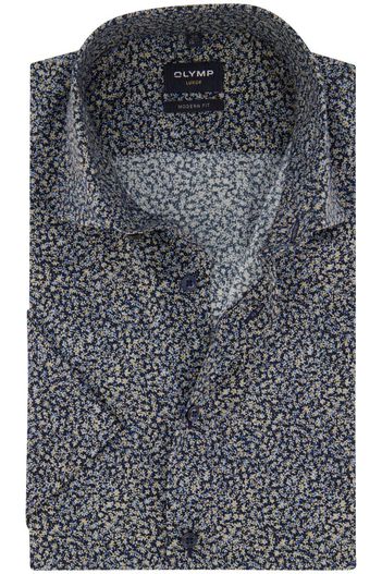 Olymp Olymp overhemd donkerblauw geprint