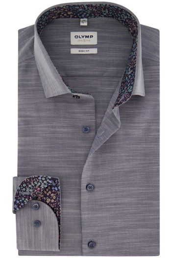 Olymp Overhemd Olymp Body Fit blauw gemêleerd