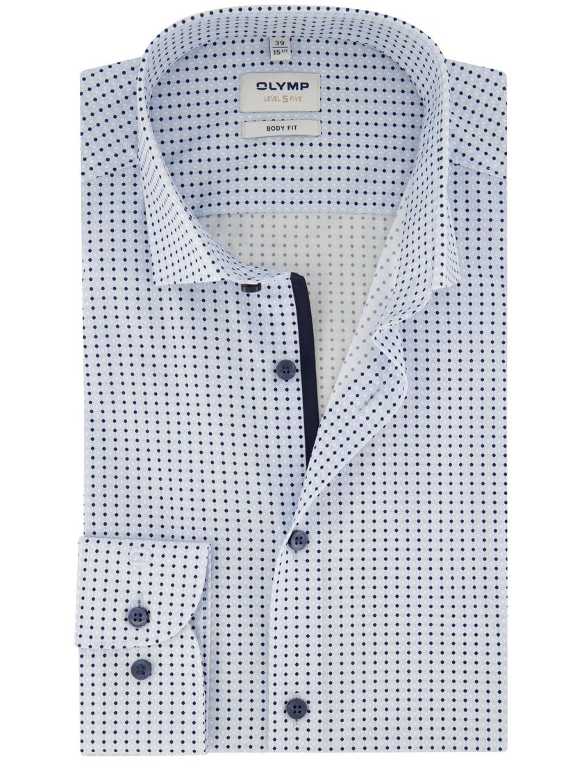Olymp overhemd lichtblauw print extra slanke fit