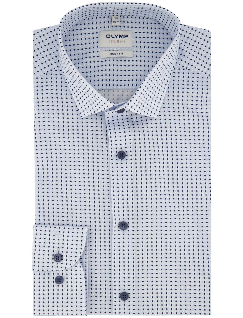 Olymp overhemd lichtblauw print extra slanke fit