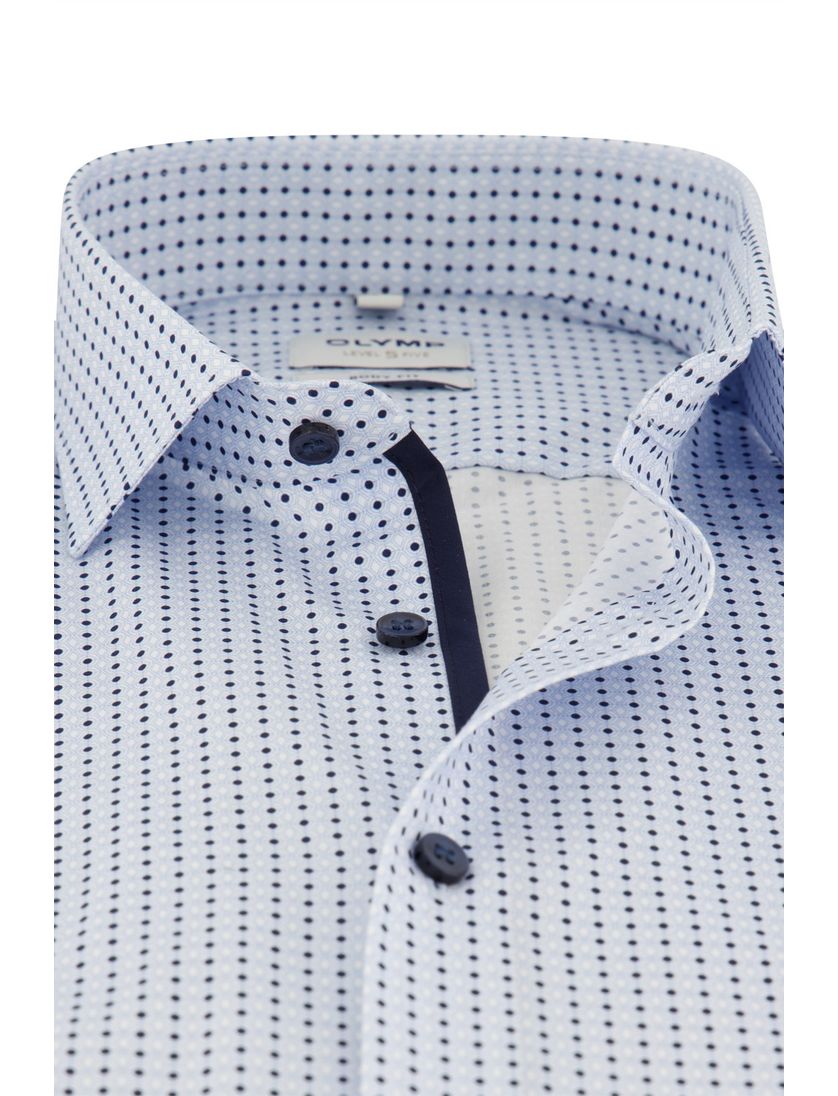Olymp overhemd lichtblauw print extra slanke fit