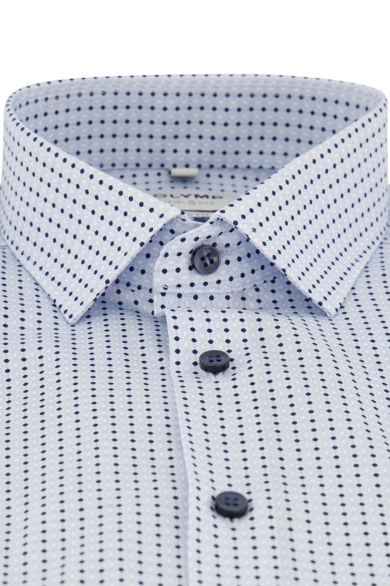 Olymp overhemd lichtblauw print body fit