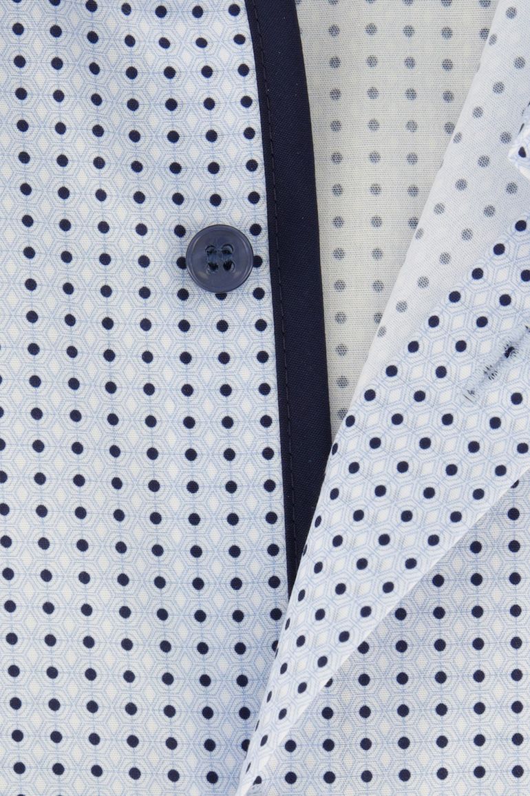 Olymp overhemd lichtblauw print body fit