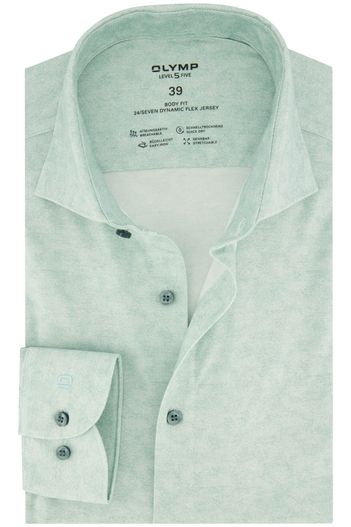 Olymp Olymp overhemd effen lichtgroen body fit katoen