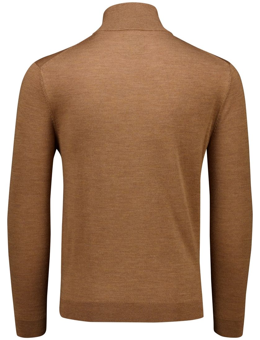 Gant vest bruin merinowol gebreid