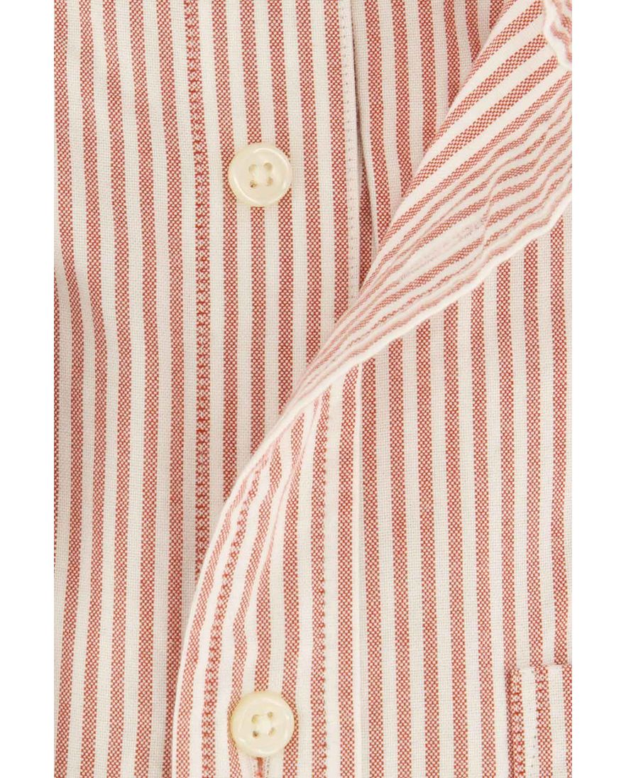 Gant Regular Fit casual overhemd rood wit gestreept Oxford