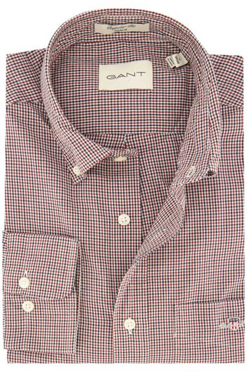 Gant casual overhemd Gant rood geruit katoen normale fit
