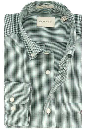 Gant casual overhemd Gant groen geruit katoen normale fit