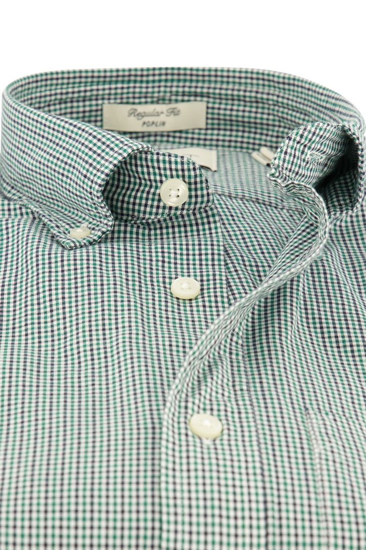 Katoenen Gant overhemd groen geruit Normale Fit