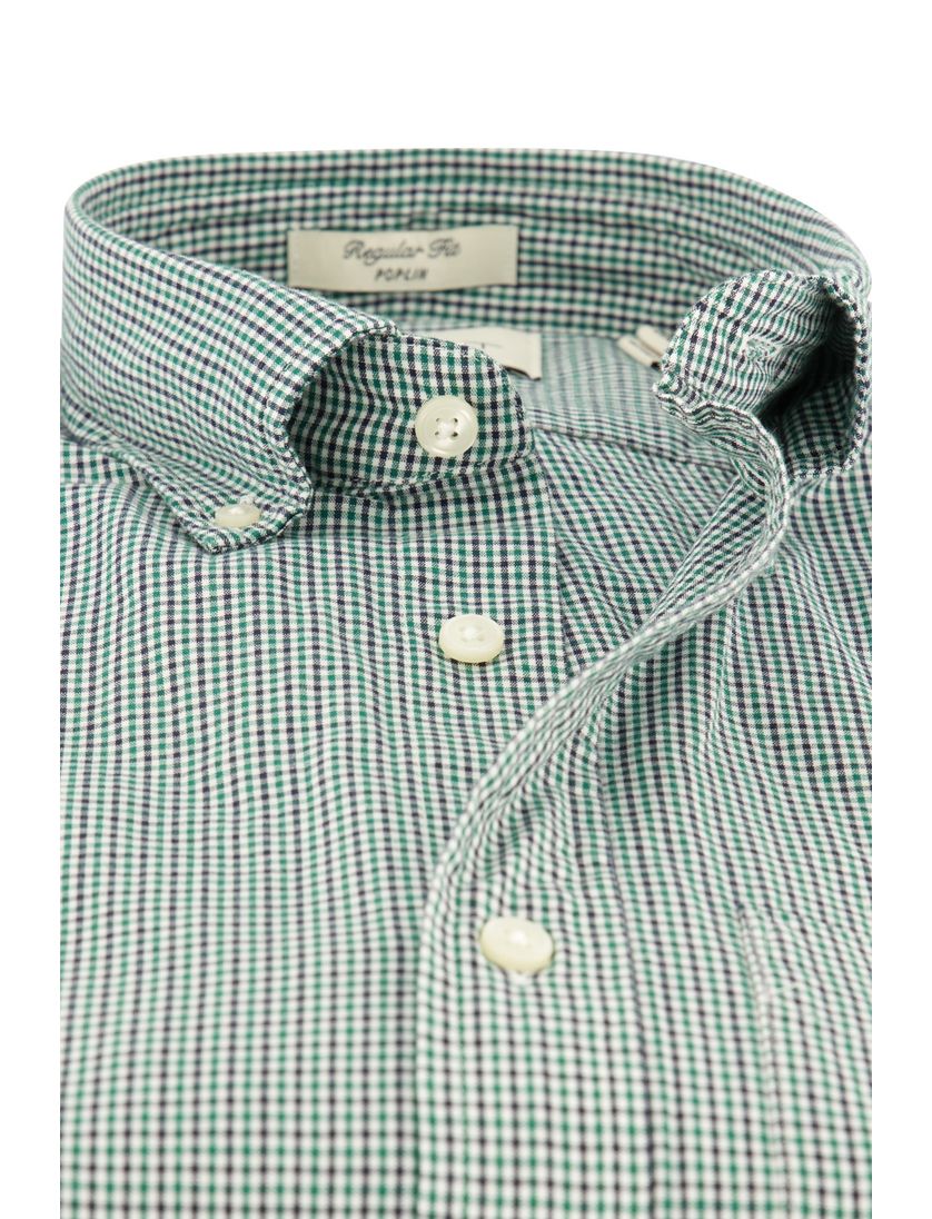 Katoenen Gant overhemd groen geruit Normale Fit