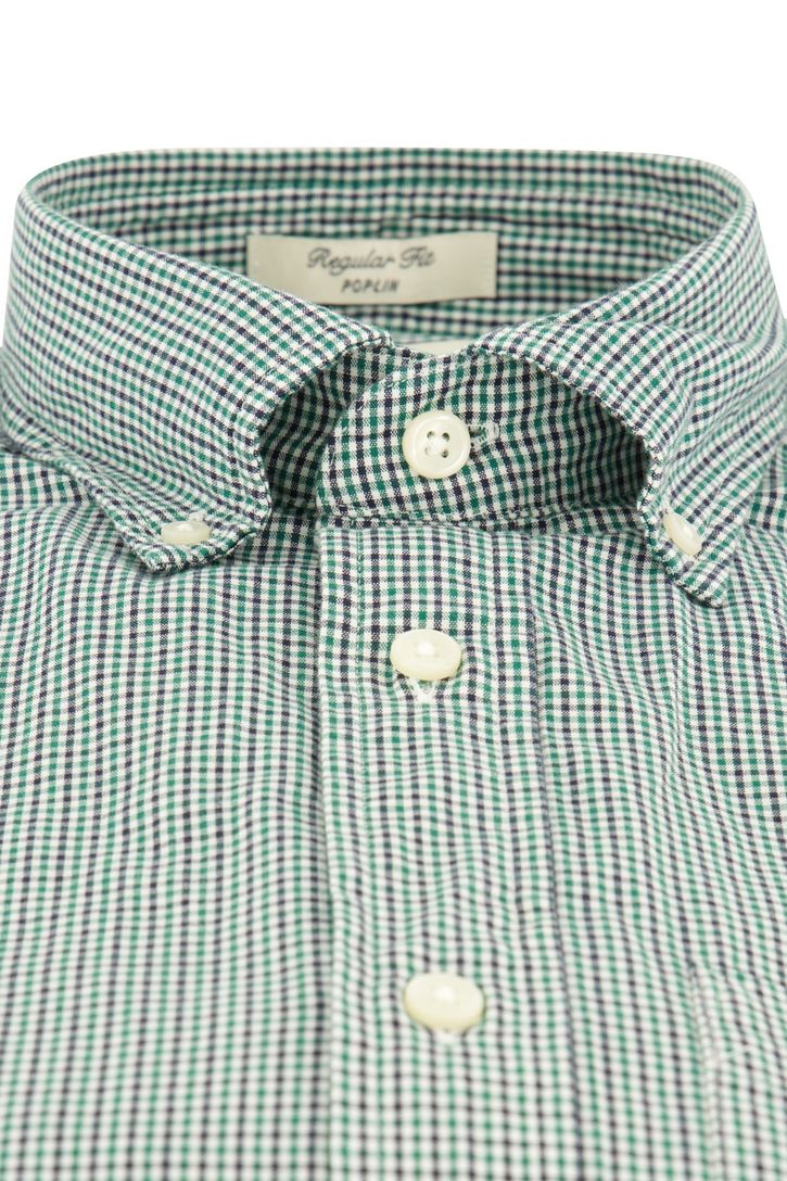Katoenen Gant overhemd groen geruit Normale Fit