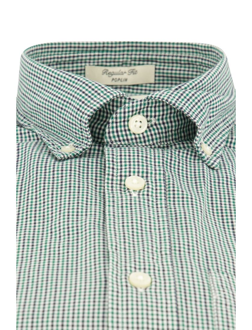 Katoenen Gant overhemd groen geruit Normale Fit