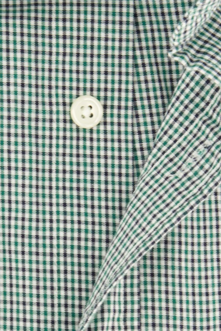 Katoenen Gant overhemd groen geruit Normale Fit