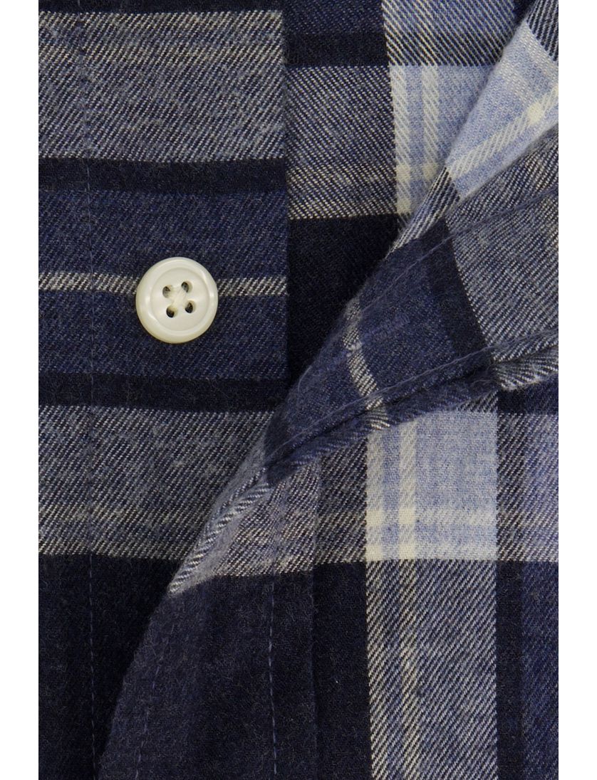 casual overhemd Gant Regular Fit donkerblauw geruit flanel