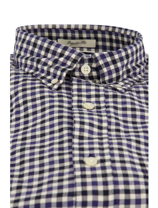 Gant overhemd blauw geruit button-down