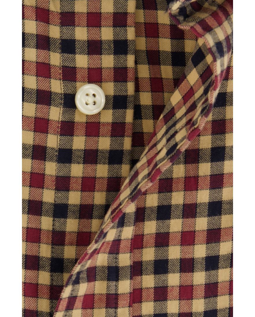 Gant overhemd bruin/rood geruit button-down