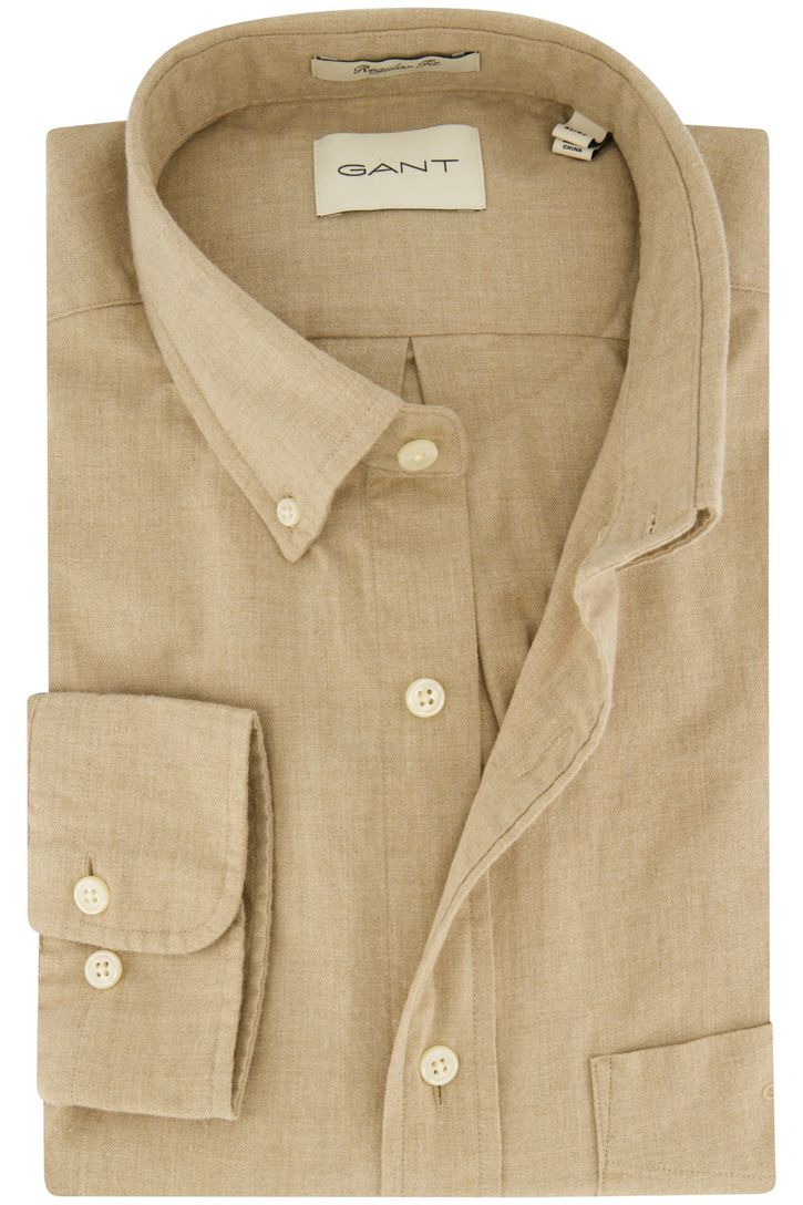 casual overhemd Gant Regular Fit beige flanel