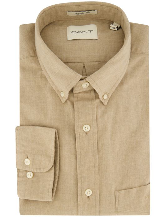 casual overhemd beige Gant Regular Fit