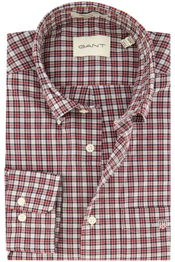 Gant casual overhemd Gant rood geruit katoen normale fit