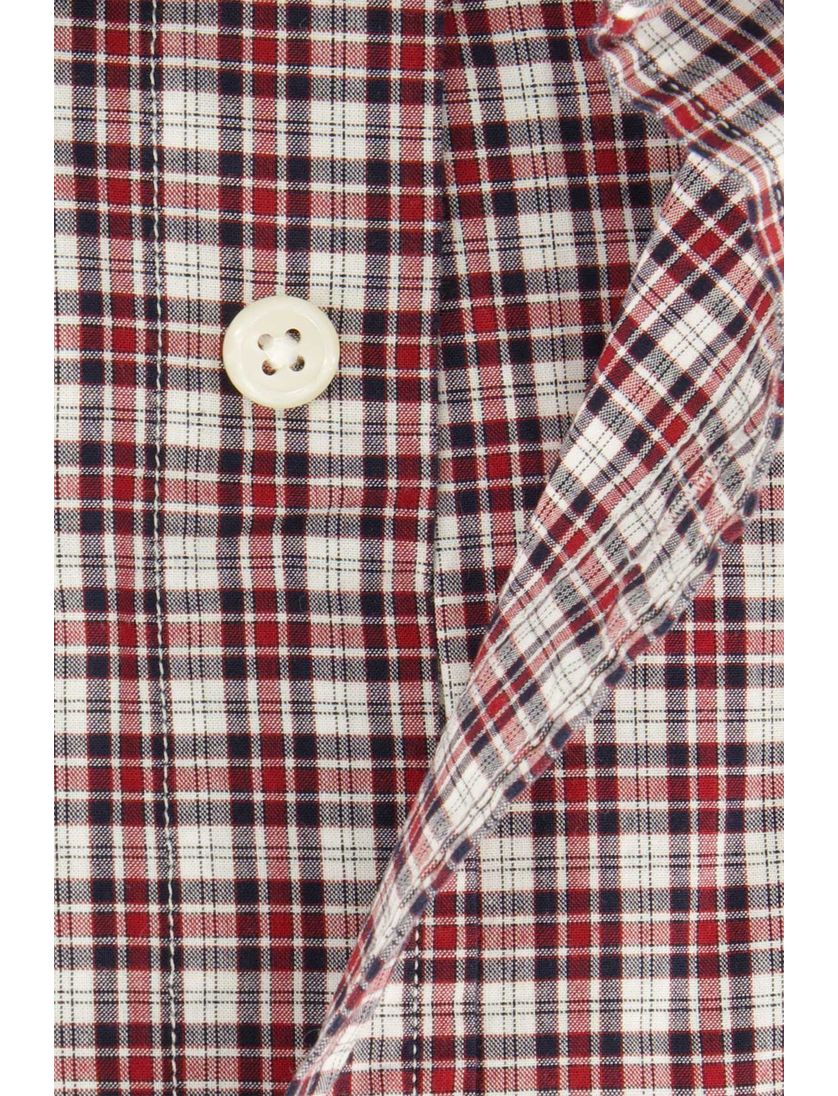 Gant casual overhemd rood geruit katoen Regular Fit borstzak