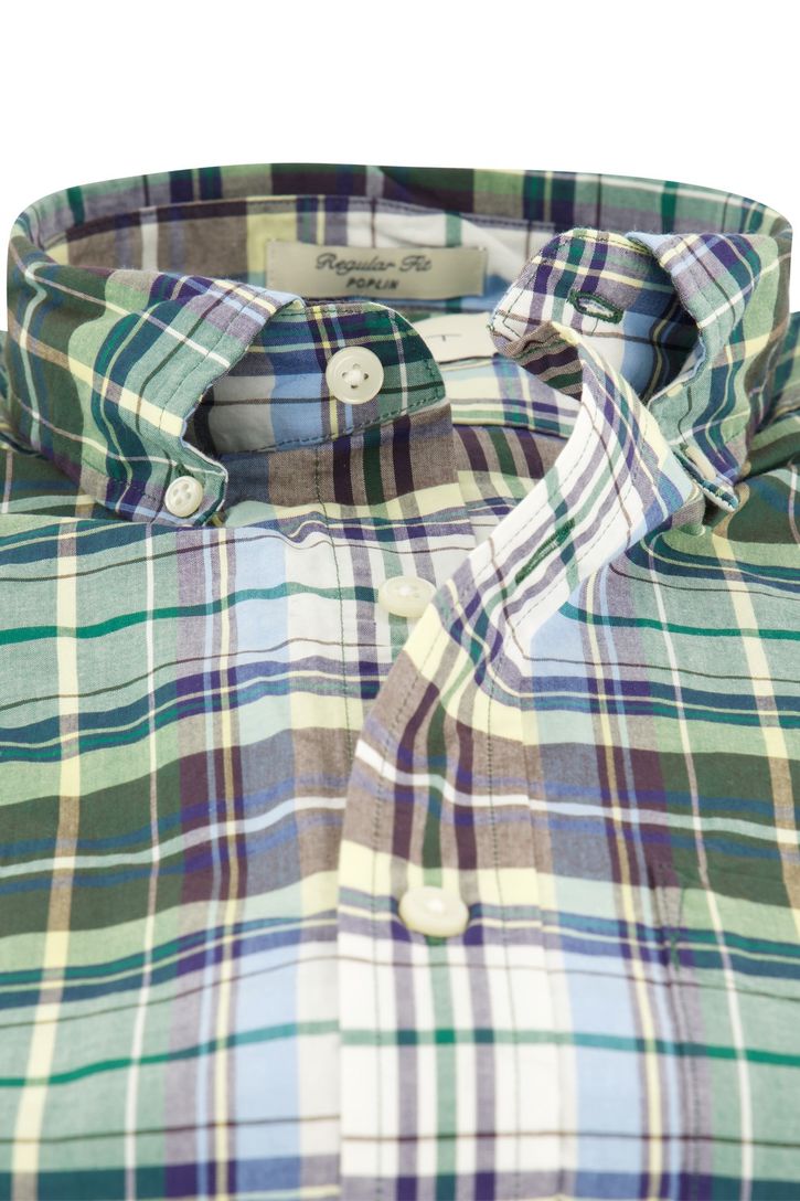 Gant overhemd groen geruit button down Regular Fit