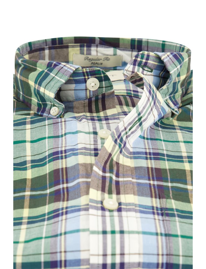 Gant overhemd groen geruit button down Regular Fit