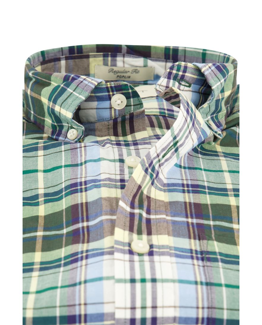 Gant overhemd groen geruit button down Regular Fit