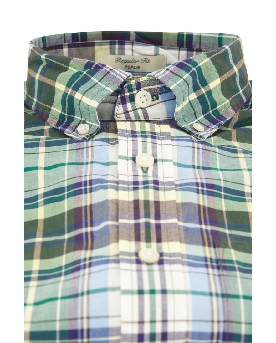 Gant overhemd groen geruit button down Regular Fit